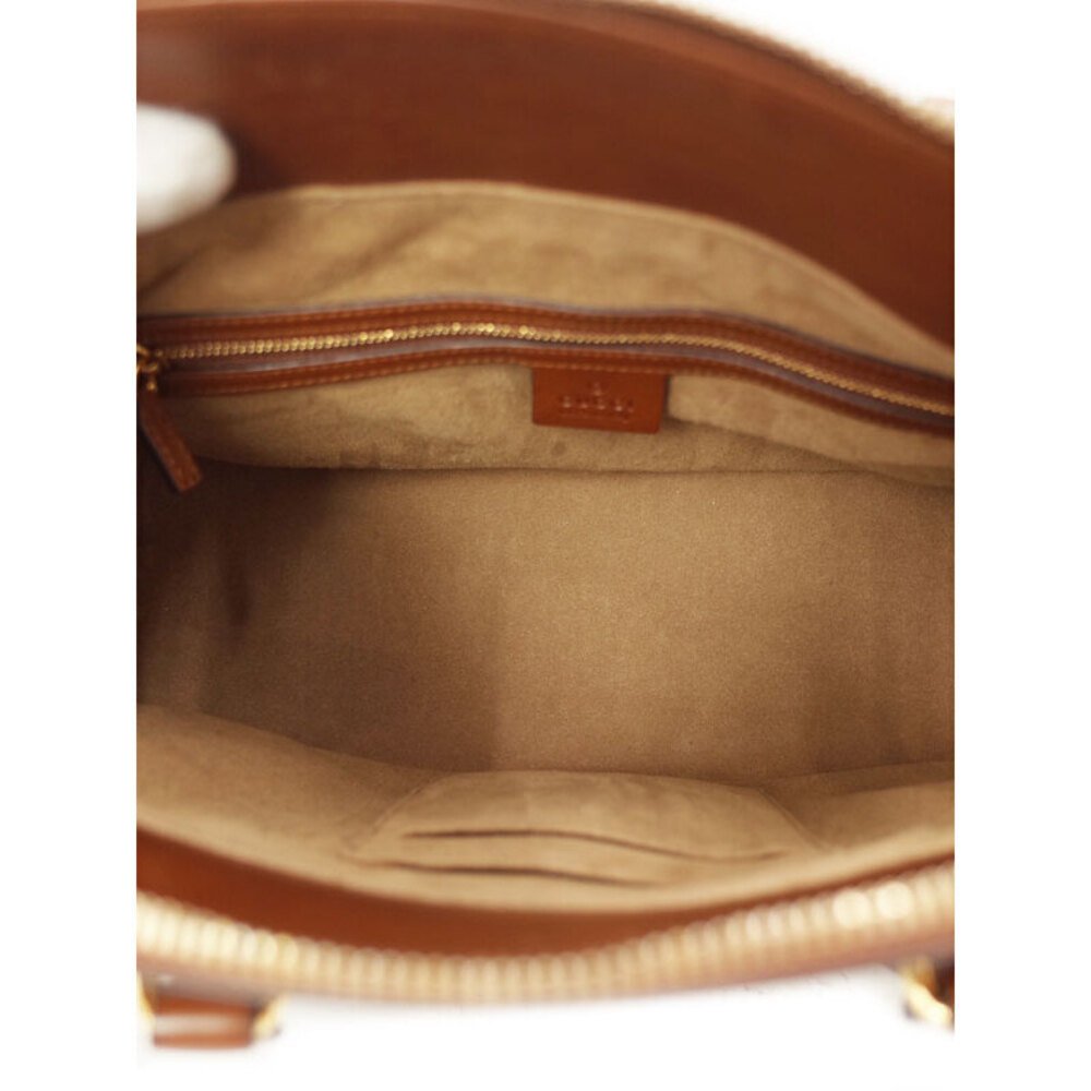 Gucci GG Supreme Monogram Moon Calfskin Zip Top 2way Tote Brown - Picture 3 of 9